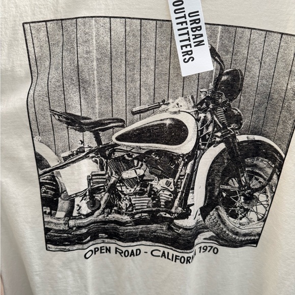 Urban Outfitters Off-White Motorcycle Graphic Tee - Picture 2 of 3